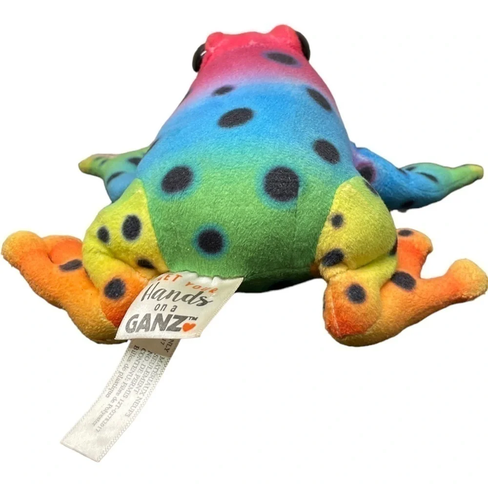VINTAGE Ganz Rainforest Frog Plush Stuffed Animal H14394 Multicolored Rainbow - Picture 5 of 11